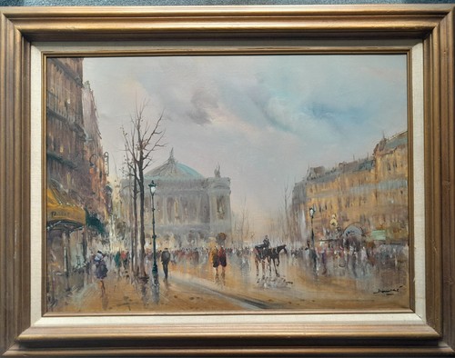 Vintage french street scene - street,